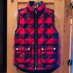 J. Crew Quilted Down Vest Buffalo Plaid Size: XXS